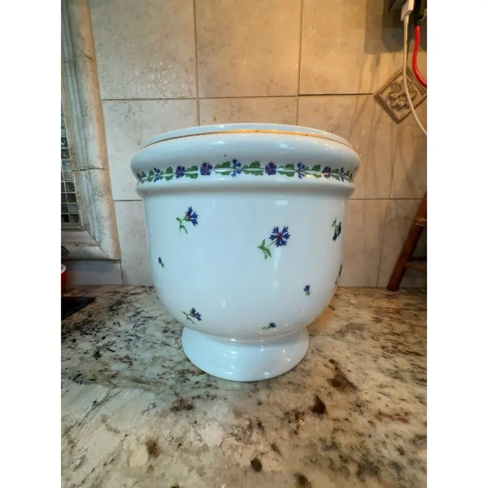 Tiffany & Co. Villandry Porcelain Cachepot Blue & White Pot